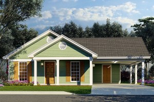 one level traditional home plan with carport floorplan 3