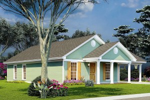 one level traditional home plan with carport 2
