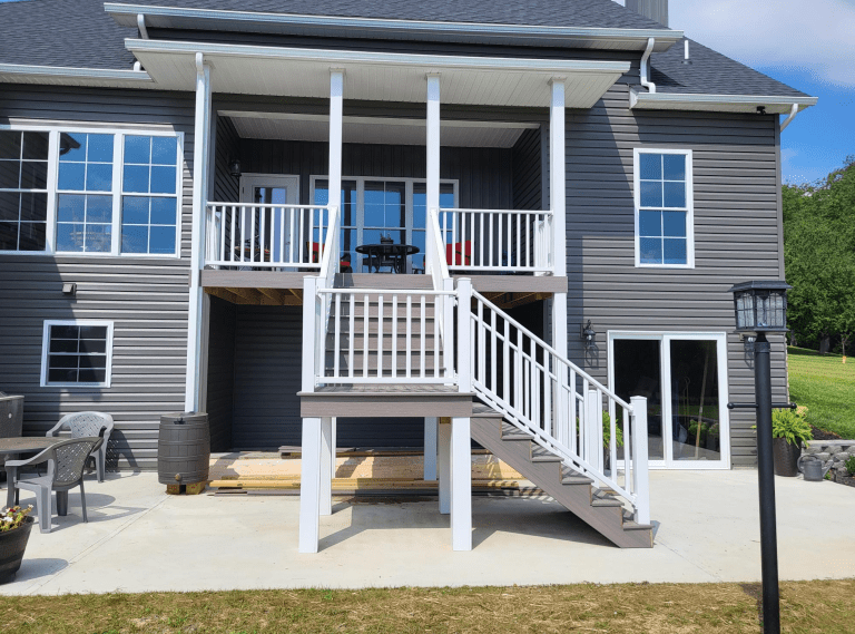 rear porch and patio ranch home